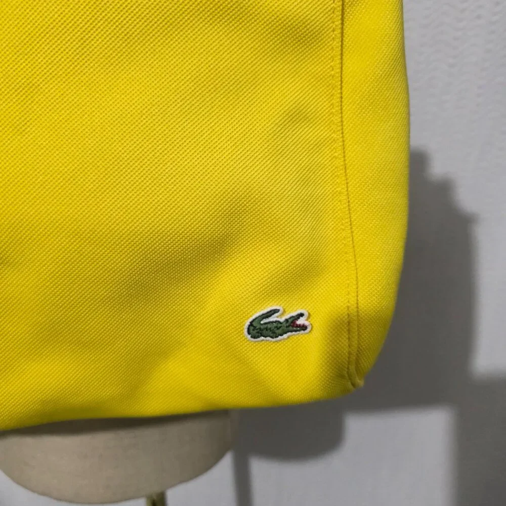 Lacoste Yellow Canvas Handbag Handle Satchel Logo - Picture 3 of 12